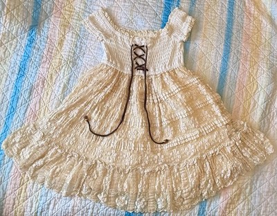 Liz Lisa Ivory Lace Ruffle Lace Up Short A-Line Off-Shoulder Kawaii Dress