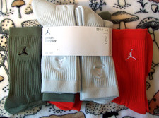6 Pairs NIKE JORDAN JUMPMAN EVERYDAY MEN'S/WOMEN'S DRI-FIT CREW SOCKS Large 8-12