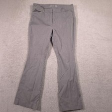 Old Navy Pixie Flare Pants Womens 14 Gray High Rise Slim Stretch Chino Twill