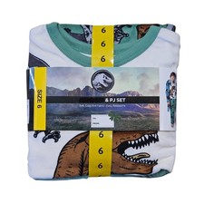Boys Size 6 Dinosaur Pajama Set Jurassic World Long Sleeve Shirt Pants Pajamas