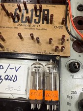 2x 6S19P 6S19P-V GOLD GRID Audiophile TRIODE NEW, OTK, MATCHED PAIR 5 80-s