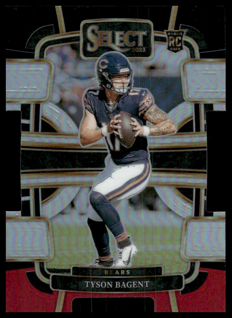 2023 Panini Select #18 Tyson Bagent RC Black and Red Prizms Die Cuts Bears