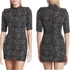 Alice + Olivia Women's Inka Glitter Strong Shoulder Mock Neck Bodycon Dress - 8