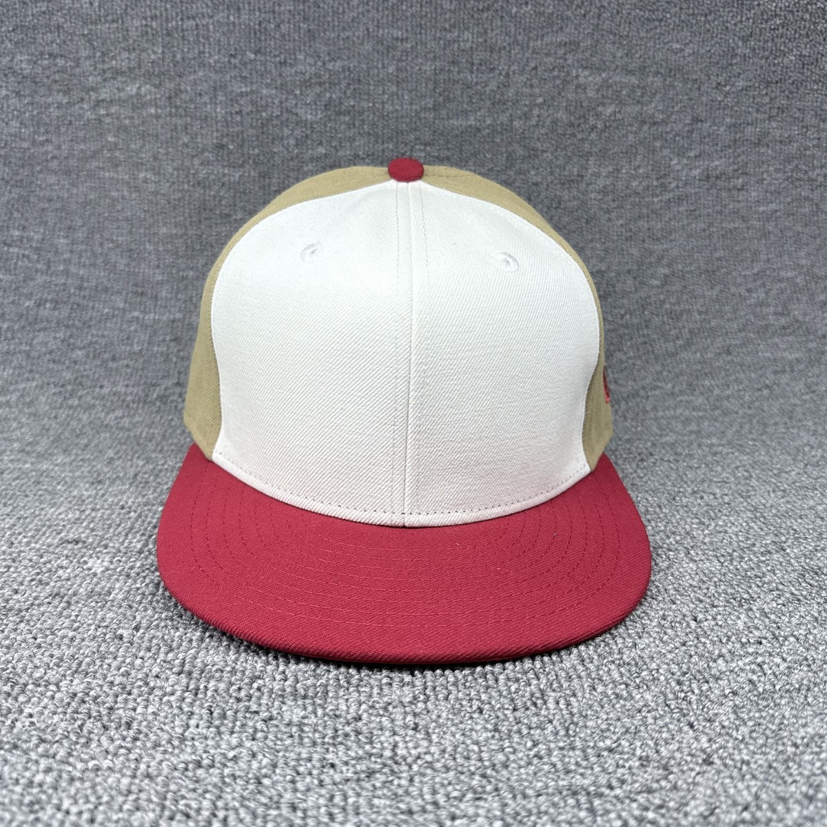 New Era 59FIFTY Tritone Basic Fitted Hat Lava White Buckskin Size 6 7/8 Blank
