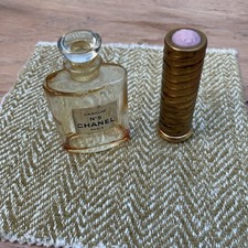 Vintage Chanel No5 Original Glass Bottle With Stopper And Coty Lipstick