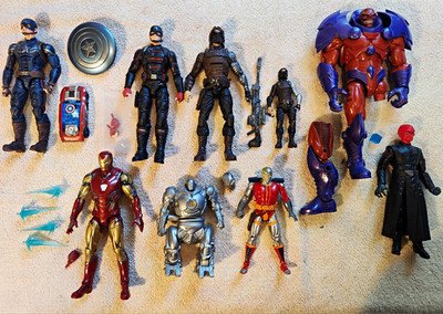 Marvel Mixed Lot Action Figures Captain America Iron Man Red Skull Unboxed