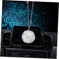 Bling Crystal Ball Car Rear View Mirror, Rhinestone Home Decor white ball
