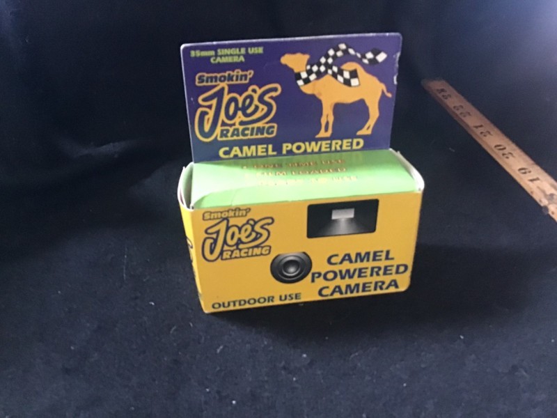 Smokin' Joe's Racing Camel Power 35MM Single Use Camera RARE Tobacco Memorabilia