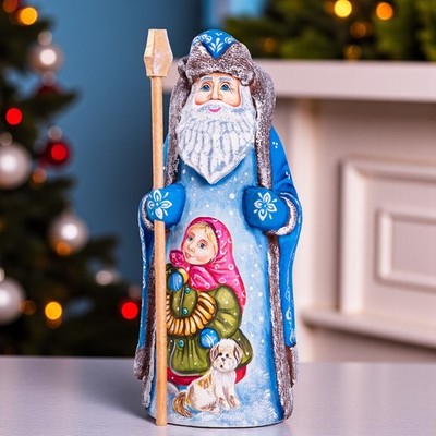 Hand Carved Wooden Santa 9''   Christmas Mantel & Shelf Decoration