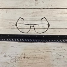 Vintage Aviator Eyeglasses Gunmetal Grey Metal Frame Double Bridge Clear Lens
