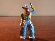 Vintage Barclay B250 95 Cowboy w/ Upraised Pistol  BLUE  Dime Store Toy NM 