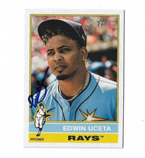 Tampa Bay Rays EDWIN UCETA  Signed 2025 Topps Heritage Card #390