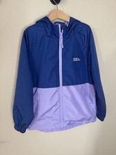 Eddie Bauer Kids Windbreaker Jacket Blue Purple Hooded Size S 7/8