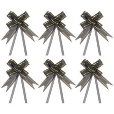100Pcs 8" Pull Bows Gift Wrapping Pull Bow Basket Present Bow Ribbon Black