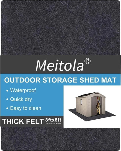 Meitola Outdoor Storage Shed Mat，Waterproof and 8' x 6', Brown, Gray, Black - Picture 2 of 7