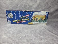 GE String-A-Long 300 Icicle String Lights Clear White Connectable UL Indoor/Out
