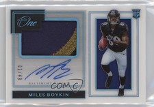 2019 Panini One Premium Rookie Blue 1/49 Miles Boykin #119 Patch Auto 1l2