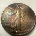 1943 Walking Liberty Half Dollar 90% Silver - Completely Toned - High grade