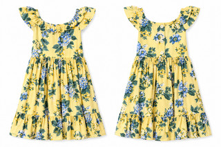 Janie and Jack Girls Floral Dress with Matching Headband – Size 8