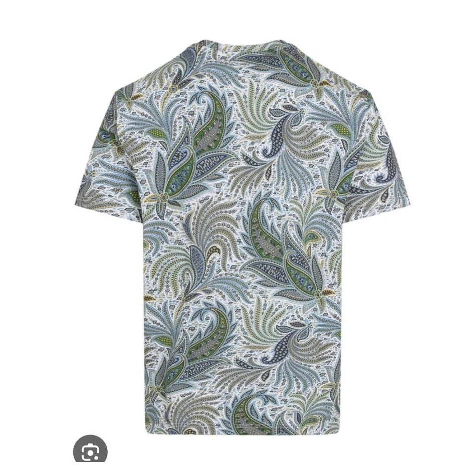 ETRO MILANO PAISLEY PRINT MEN'S TEE SHORT SLEEVE, SIZE M