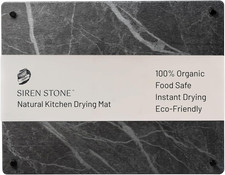 Natural Stone Dish Drying Mat 18" X 14", Slate Color - Diatomaceous Earth Kitche