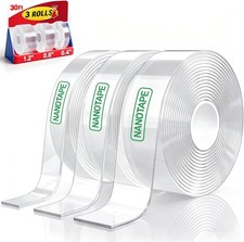 3 Rolls Double Sided Tape Heavy Duty - Total, Extra Strong Nano Tape