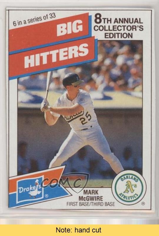 1988 Drake's Big Hitters/Super Pitchers Food Issue Mark McGwire #6 READ 0ad