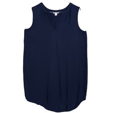 Amazon Essentials Shift Dress Size Large Dark Blue Sleeveless Henley Neckline