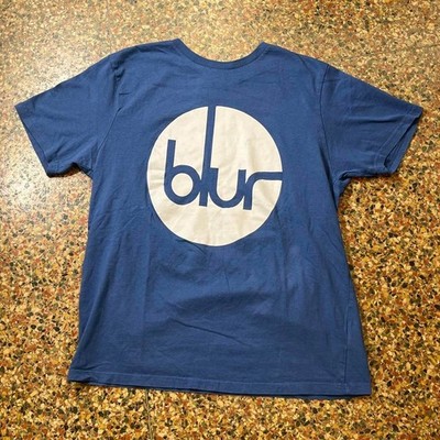 Vintage style Blur tour concert short sleeve royal color shirt KV36512