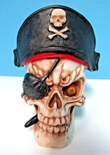 VINTAGE HALLOWEEN GRINNING PIRATE SKULL DECORATION by SIGMA DISTRIBUTORS