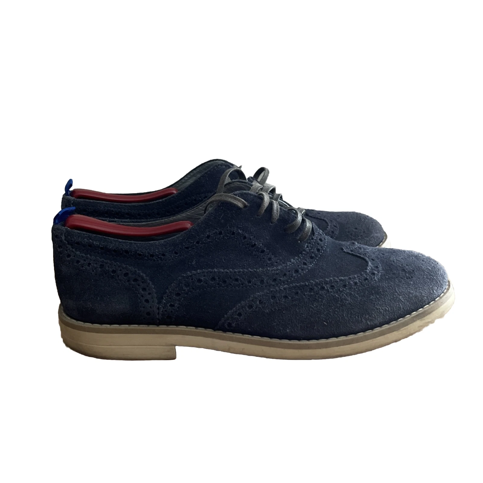 Snobs Charlie Gnocchi Oxfords Shoes Men Blue Suede Lace Up Sz 42 US 10