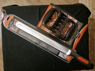 Mr Bar-B-Q Carving Knife Carbon Steel 12 Inch Blade W Comfort Grip Handle +BONUS
