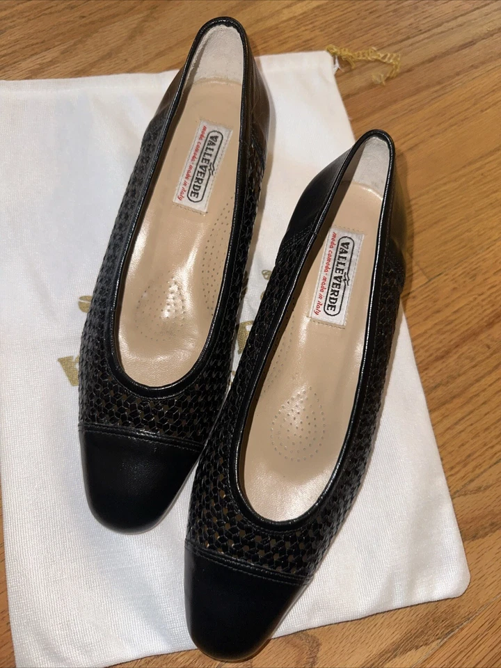 NUEVO EN CAJA VALLEVERDE NEGRO MALLA TACÓN BAJO MUJER TALLA 39 NUEVO EN CAJA CON BOLSA ANTIPOLVO Foto 2 de 4