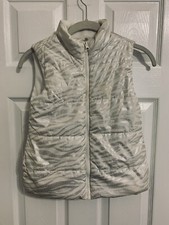 Est 1989 Childrens Place Girls Puffer Vest - Size M 7-8 White/Silver