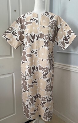 Uniqlo x Marimekko Women's Linen Blend Short Sleeve Dress Natural | eBay