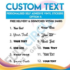 Personalised Custom Name Text Vinyl Sticker Transfer Decal 20 x 10cm (Option 4)