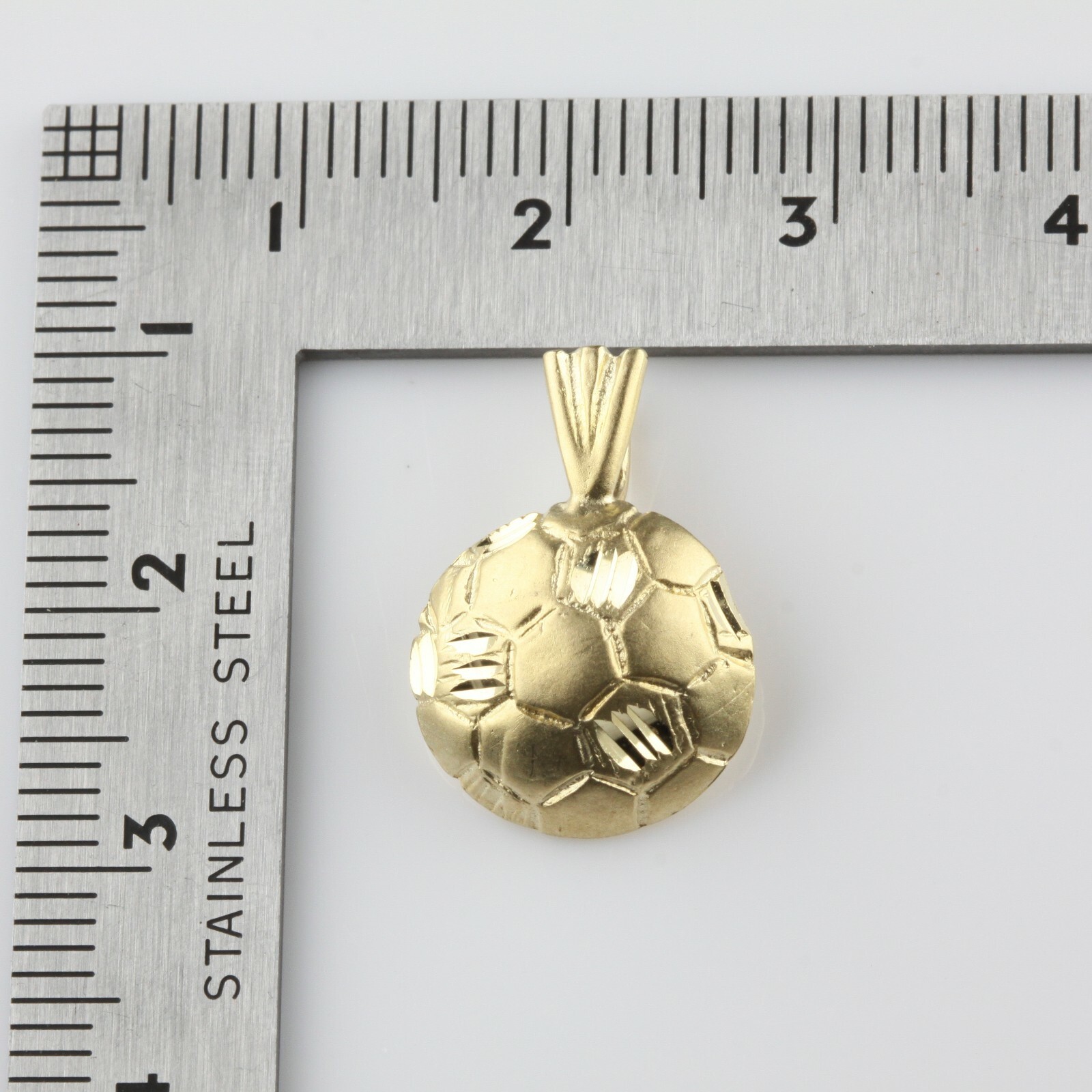 14K Yellow Gold Soccer Ball Charm Gem