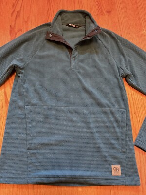 Outdoor Research Fleece Snap T Pullover Trail Mix Mens Small Blue