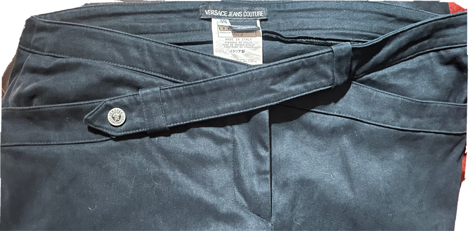 Versace Jeans Couture Vtg Y2K Medusa Black Stretch Boot-Cut Jeans W32 32L image 8