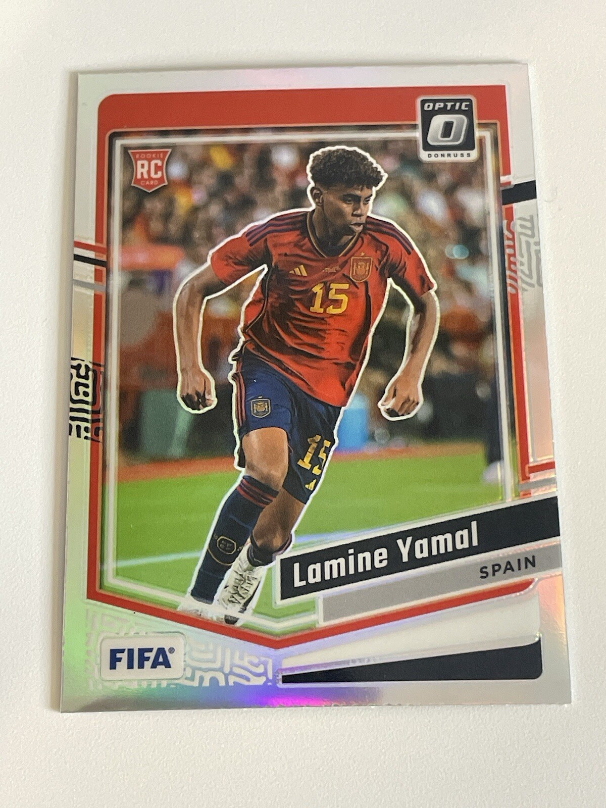 Lamine Yamal 2023-24 Donruss Optic Soccer Silver Holo Prizm RC #54