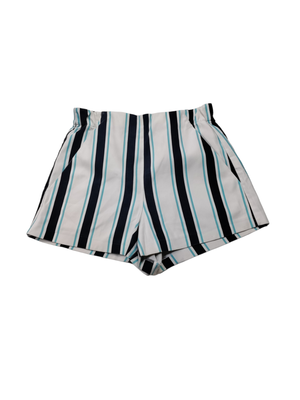 WOMENS ZARA TRAFALUC SIZE SMALL BLUE WHITE STRIPED SHORTS STRETCH