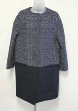Lk Bennett Uk10 Eur38 Us6 Dayton Cocoon Navy-mix Lined Tweed Coat
