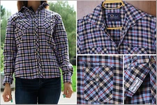 Peak Performance Womens Long-Sleeved Check Shirt Sz S-M 160 5' 3" worn once Mint
