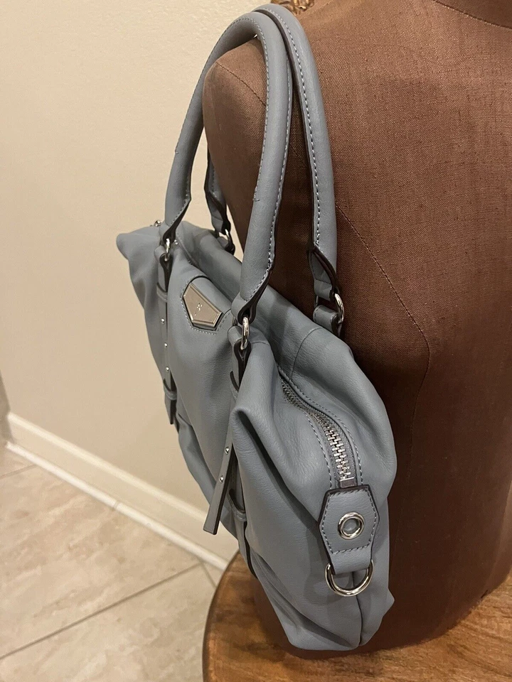 Cartera de diseñador Vera Wang Palermo Shopper gris cuero granulado Foto 3 de 4