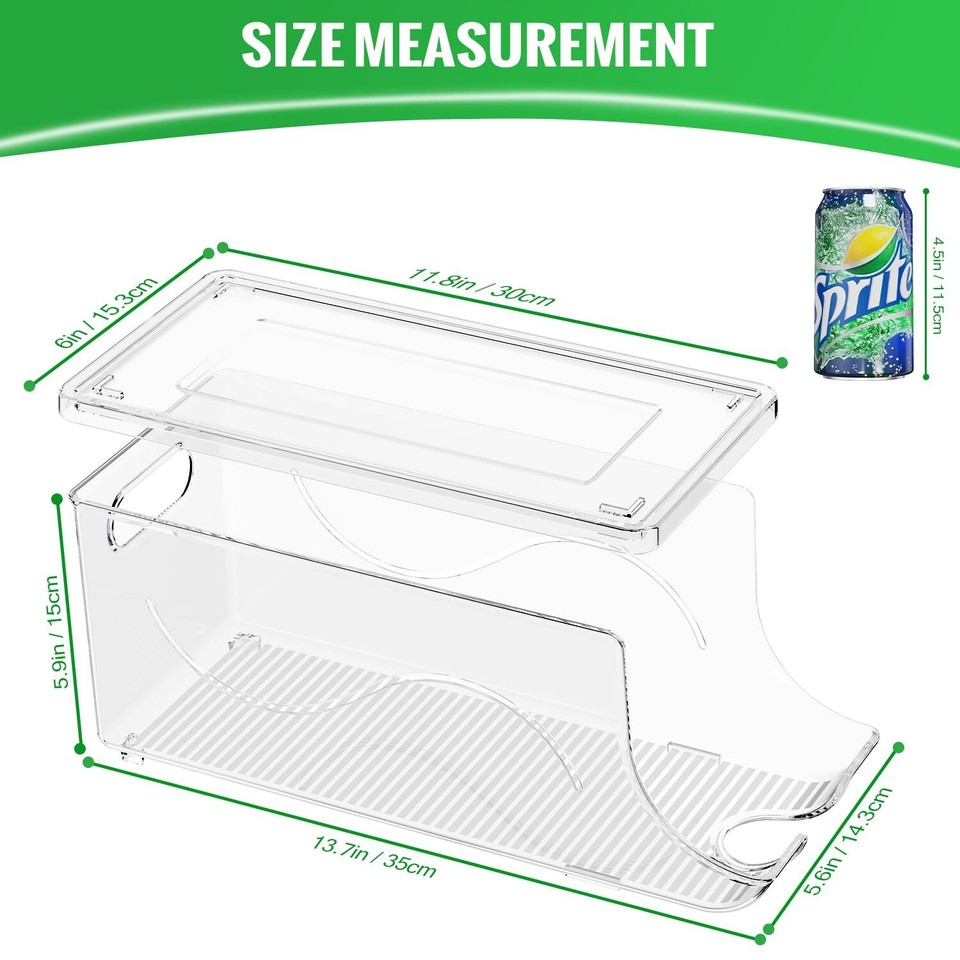 Soda Can Organizer for Refrigerator, Stackable Canned Food Pop Cans