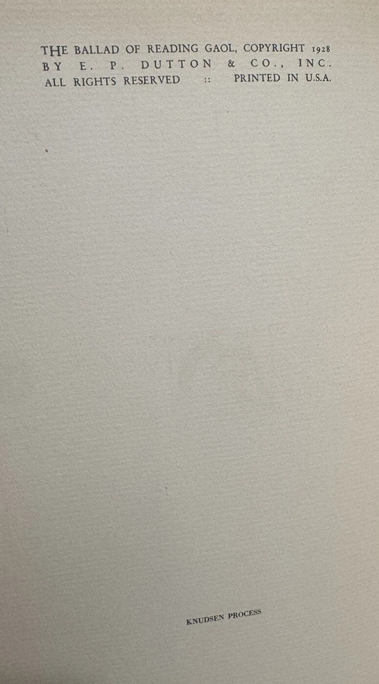 Oscar Wilde THE BALLAD OF READING GAOL 1st John Vassos Illustrated Edition 1928 - Image 4 of 4