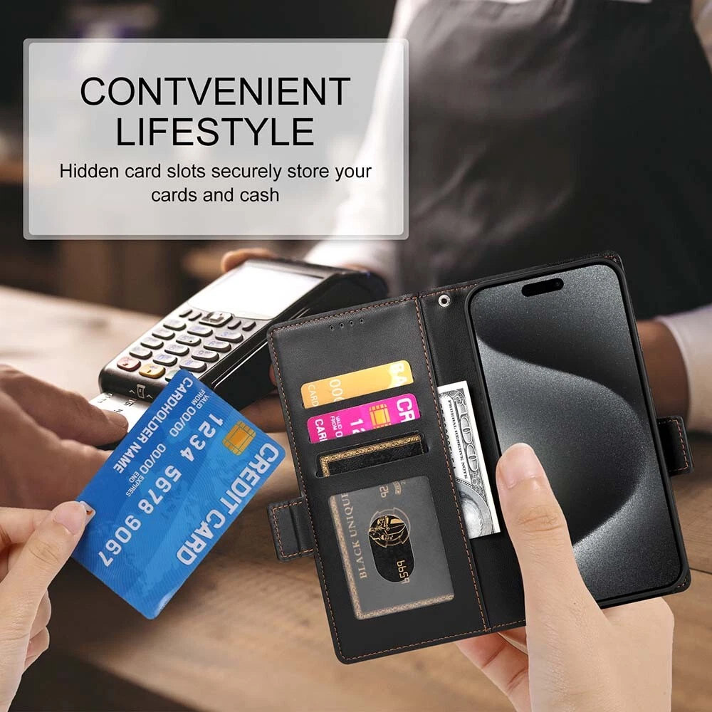 Luxury Magnetic Leather Flip Wallet Case for iPhone 11 12 13 14 15 Pro