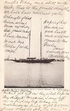 LP36 Hart's Island Harbor L.I. Sound Bronx NYC Yacht Crusader 1908 Postcard