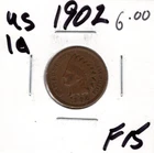 1902 United States One Cent Coin- Fine+
