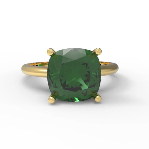 2.5 tcw Cushion Cut Engagement Ring 14K Yellow Gold Emerald Promise Ring - Video 1 of 1